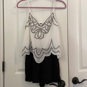 Black and white romper